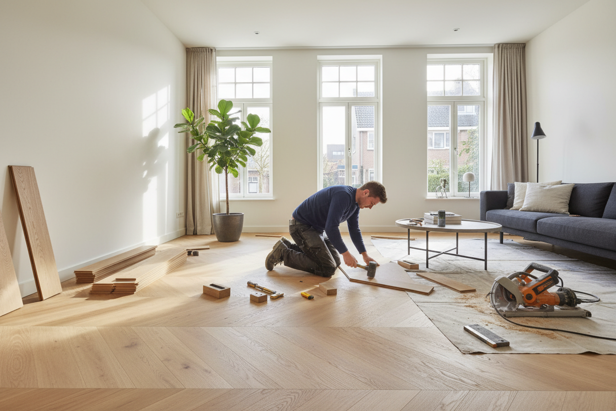 Vloerrenovatie in Maastricht: PVC leggen over een oude vloer